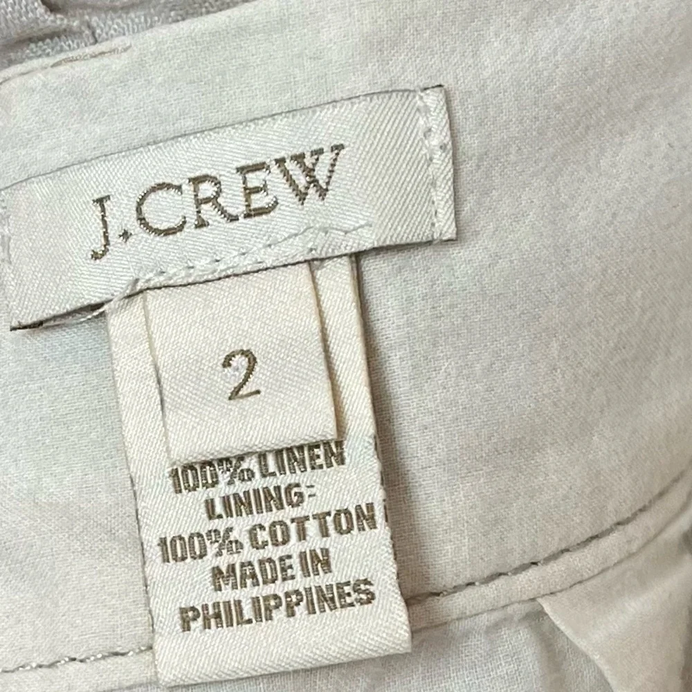 J. Crew Sidewalk Linen Pleated Skirt beige color size 2